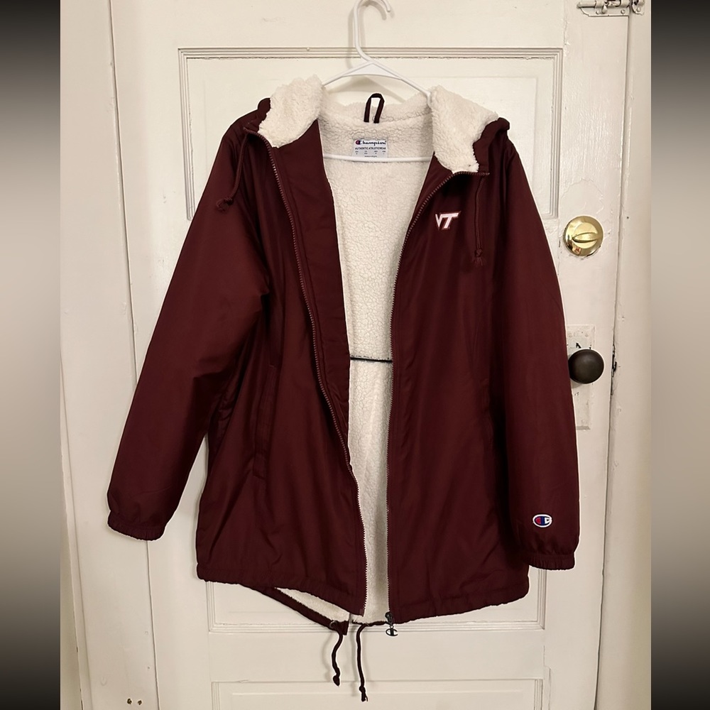 Virginia Tech Men's Sherpa Lined Stadium Jacket by Champion - Picture 6 of 10